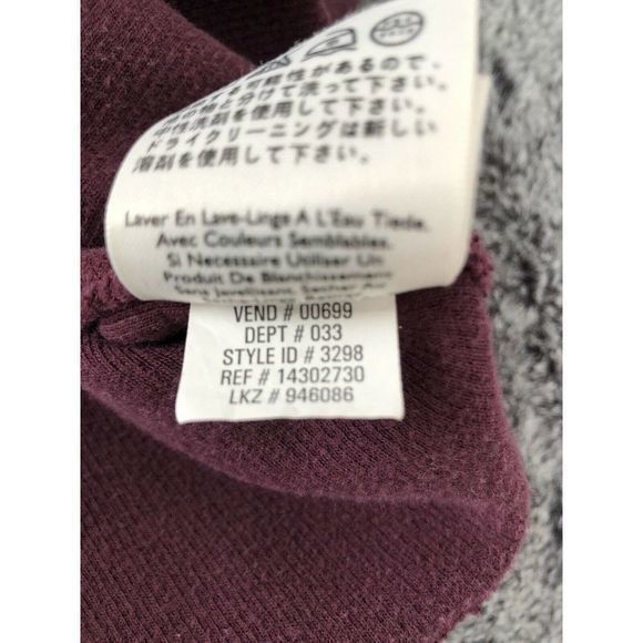 Eddie Bauer Men's Sweater XL TALL Maroon Long Sleeve V Neck Pullover Gray Trim - Picture 10 of 10